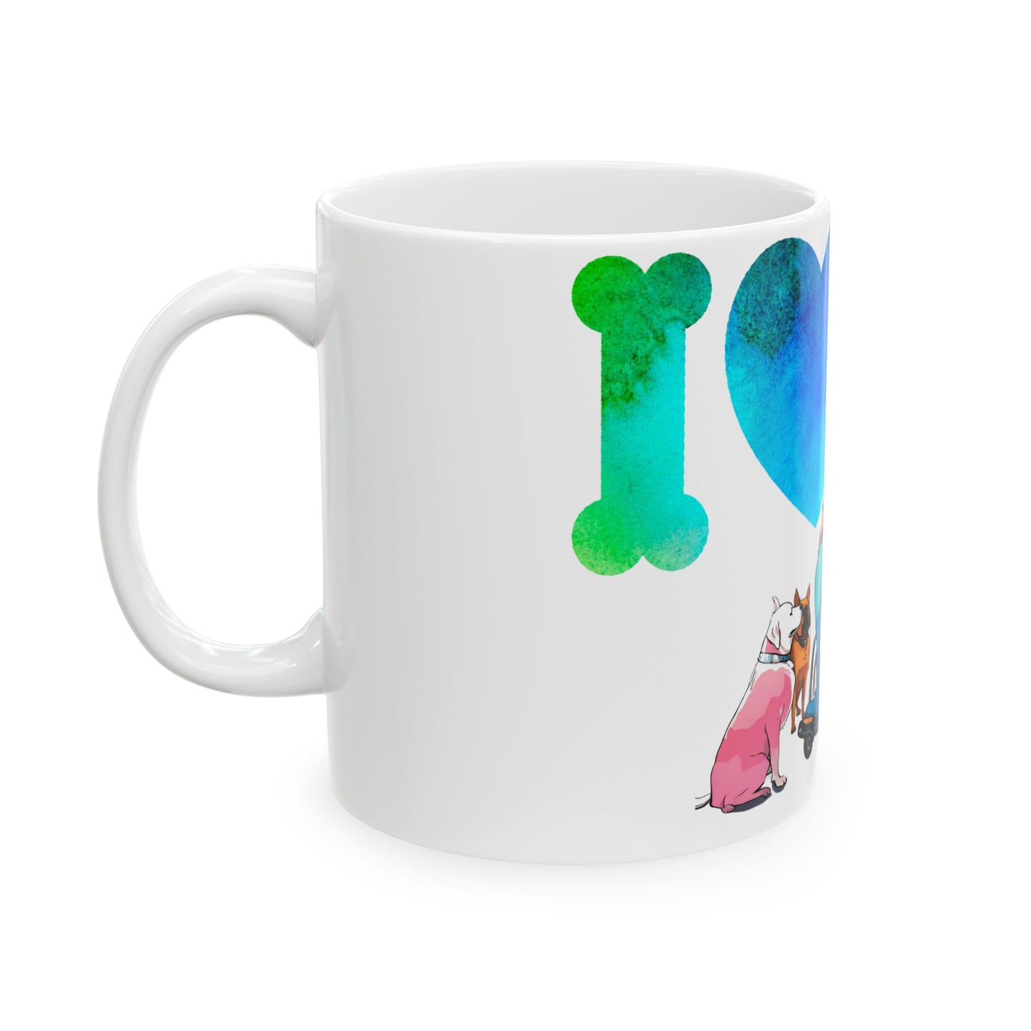 Ceramic Mug, (11oz, 15oz) Designed as the perfect gift or merch for that dog loving inspirational wheelchair or mobility scooter users