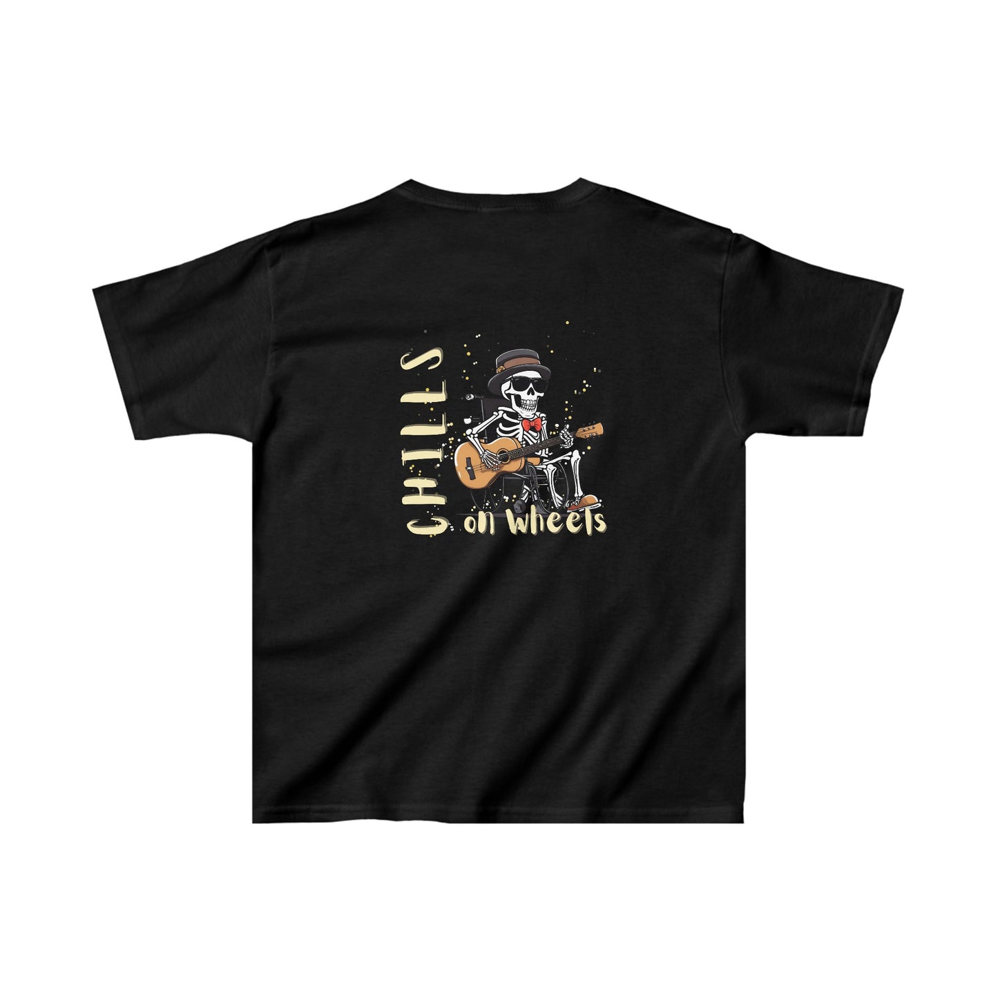 Kids Heavy Cotton™ Tee Designed as the perfect gift or merch for Halloween for that dynamic inspirational fun loving wheelchair or mobility scooter user.