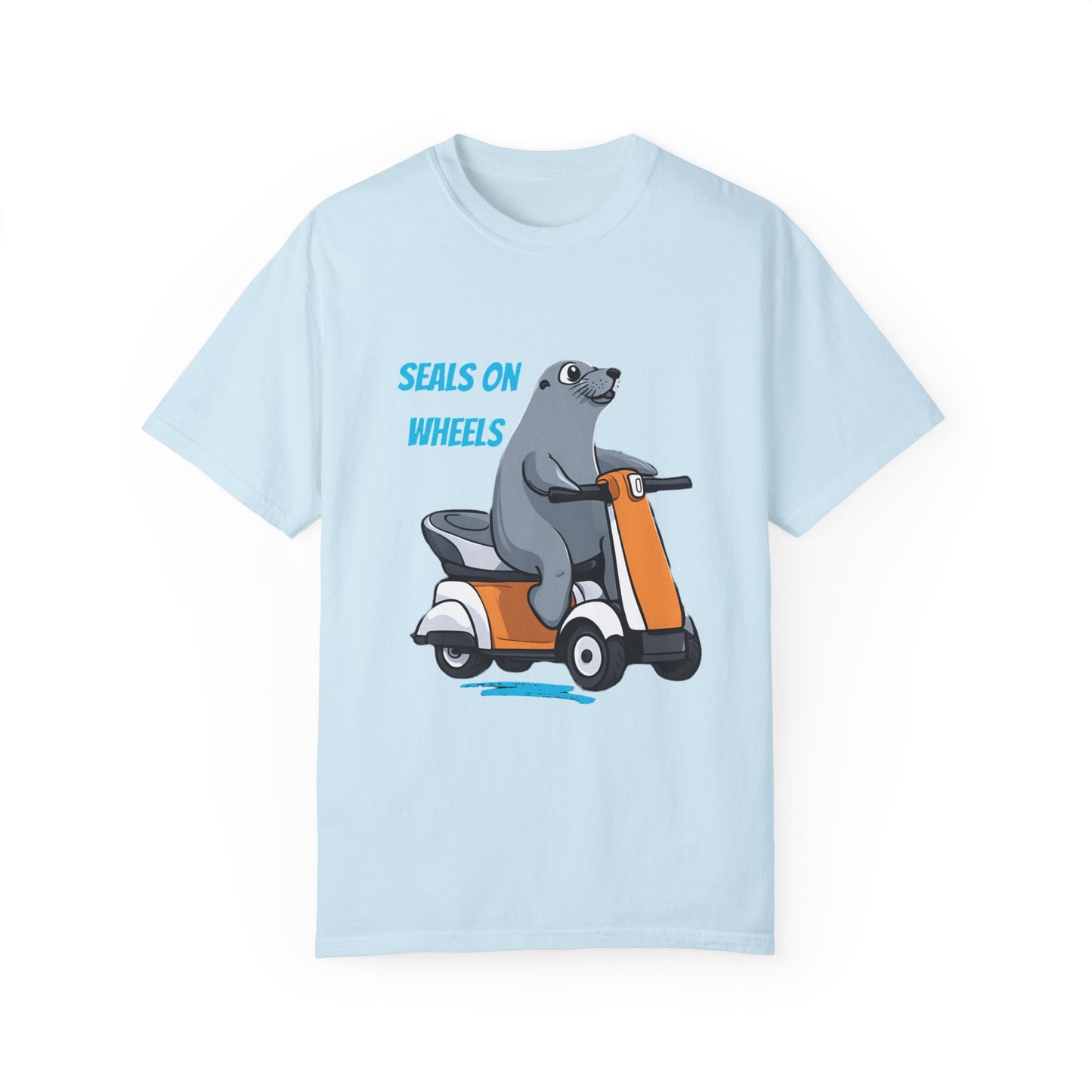 Unisex Garment-Dyed T-shirt designed as the perfect gift for that dynamic inspirational nature loving wheelchair or mobility scooter user.